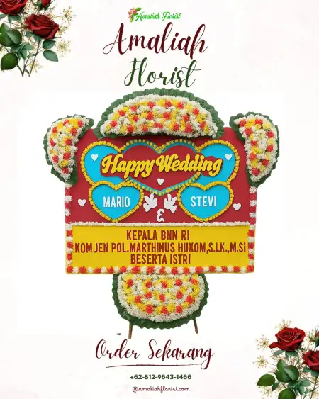 Papan Bunga Pernikahan Tranjang